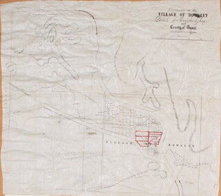 Map, Allotments in the Village of Rowsley, Parish of Gorrocburkghap, County of Grant c.1856