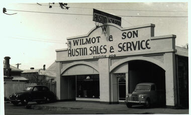 Photograph, Wilmot and Son Austin Sales and Service Main Street Bacchus Marsh