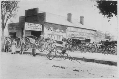 Photograph, H.Moffatt Coachbuilder General Blacksmith  Main Street Bacchus Marsh