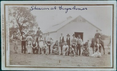 Photograph, Shearers and Overseers at Greystones Station 1883