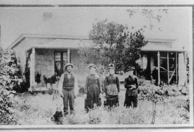Photograph, Evans family at their property, Woodlands, Pentland Hills near Bacchus Marsh 1883
