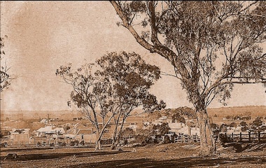Photograph, View of Bacchus Marsh looking east from Stamford Hill. Circa 1900s