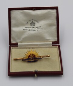 Accessory - Tie pin in box, Gold coloured tie pin Australian Commonwealth Military Forces