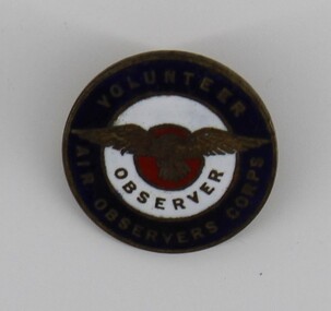 Badge - Volunteer Air Observers Badge, Round Volunteer Air Observers Badge