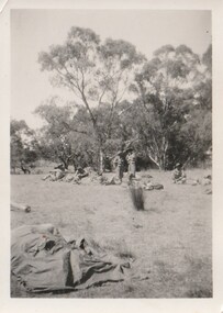 Photograph - Black and white photograph, Unknown soldiers camping