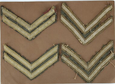 Uniform - Set 4 cloth army stripes, Set of 4 army rank stripes each with 2 runs