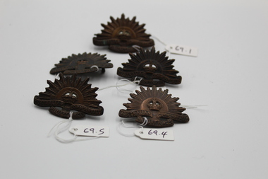 Uniform - Rising Sun badge, One of five (5) Rising Sun badges WW1