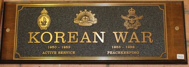 Plaque - Korean war plaque, Korean war and Peacekeeping Plaque