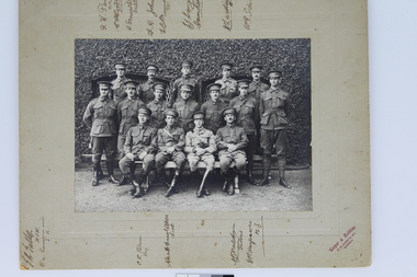 Photograph - Group photograph 16 soldiers, Formal portrait of 16 WW1 soldiers