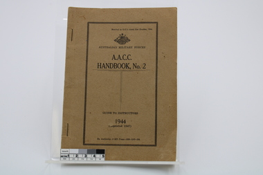 Booklet - Catering Corps handbook, AMF AACC Handbook No.2. Guide to instructors
