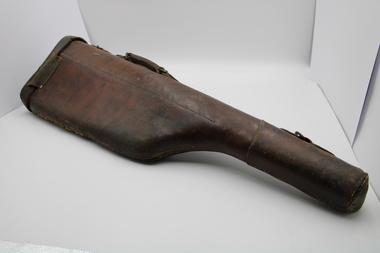 Equipment - Rifle holster, Brown leather holster with inscription