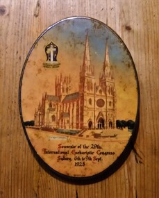 Souvenir - Tinplate Plaque, Souvenir of the 29th International Eucharistic Congress Sydney 6-9th September 1928, 1928