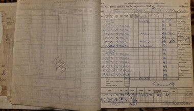 Administrative record - Time sheet carbon book, 1935