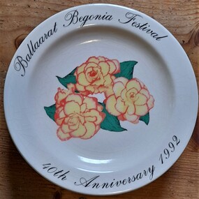 Ceramic - Plate, Begonia Festival Souvenir Plate, 1994