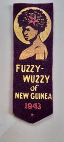 Textile - Bookmark, Fuzzy Wuzzy of New Guinea1943