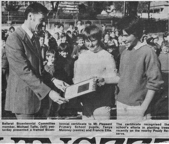 Work on paper - Newspaper article, Bicentennial gift