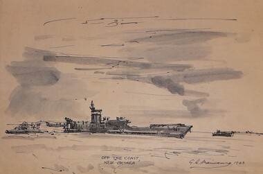 Work on paper - sketch, Off the New Guinea Coast