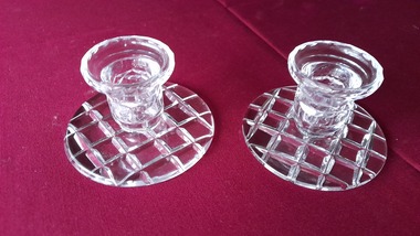 Domestic object - candle holders, crystal candle holders