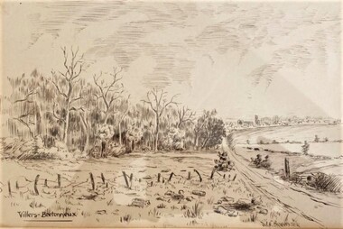 Work on paper - Sketch, Villers Brettoneaux