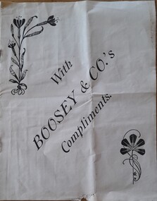 Work on paper - pamphlet, Boosey & Co's Compliments