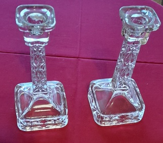 Domestic object - candlesticks, glass candlesticks