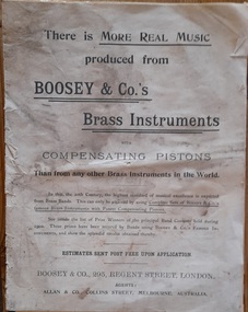 Work on paper - pamphlet, Boosey and Co.'s Brass Instruments