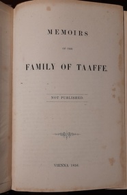 Work on paper - Book, Memoirs of the Family of Taaffe