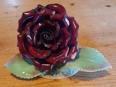 Decorative object - Porcelain rose, Blackboy