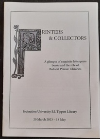 Work on paper - Exhibition Catalogue, Printers and Collectors