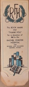 Work on paper - Bookmark, Rachel Forster Hospital Bookmark