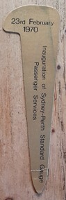 Work on paper - Bookmark, Inauguration of Sydney-Perth standard Gauge Passenger Services