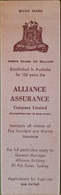 Work on paper - Bookmark, Alliance Assurance Bookmark