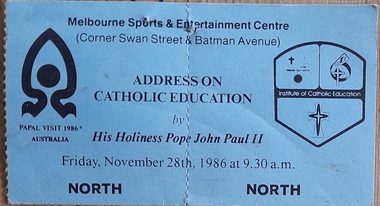 Ephemera - Ticket, Melbourne Sports and Entertainment ticket