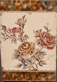 Decorative object - Tile, Rose pattern tile