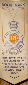 Work on paper - Bookmark, Totally and Permanently Incapacitated Soldiers Association Bookmark