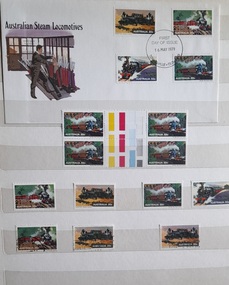 Work on paper - Postage Stamps, Australian Steam Locomotives