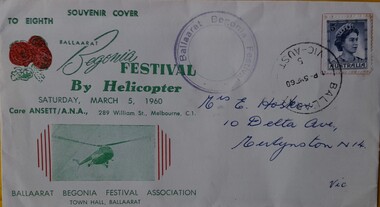 Work on paper - Envelope, Begonia Festival Postal Cover
