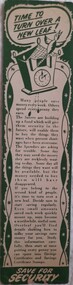 Work on paper - Bookmark, War Savings