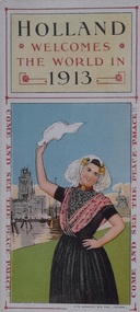 Work on paper - Bookmark, Holland welcomes the world in 1913