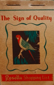Work on paper - Memo Booklet, Rosella Shopping List