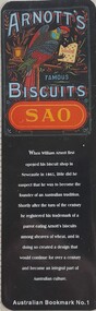 Work on paper - Bookmark, Arnott's Biscuits SAO