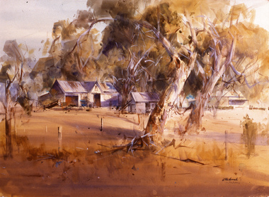 Painting - Watercolour on Saunders Medium Paper mounted on board, John Borrack, The Farm, South Morang, 1986