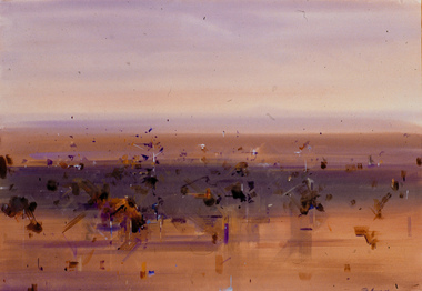 Painting - Gouache & Watercolour on Saunders Paper on board, John Borrack, Mernda Plains, Landscape, 1995