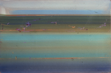 Painting - Gouache on Saunders Paper on board, John Borrack, Basalt Flood Plain, Mernda, 1990