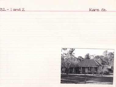 Card (Series) - Index Card, George Tibbits, Kars Street, Beechworth, 1976