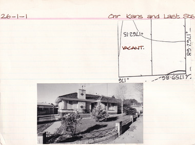 Card (Series) - Index Card, George Tibbits, Cnr Kars & Last Streets, Beechworth, 1976