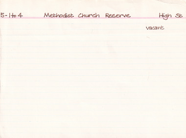 Card (Series) - Index Card, George Tibbits, Corner Church, Ford & High Streets, Beechworth, 1976