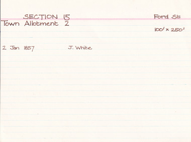 Card (Series) - Index Card, George Tibbits, 7 Ford Street, Beechworth, 1976