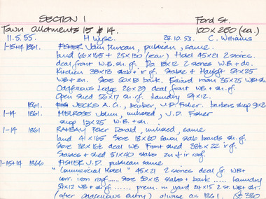Card - Index Card, George Tibbits, Ford Street, Beechworth, 1976