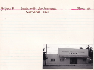 Card (Series) - Index Card, George Tibbits, Ford Street, Beechworth, 1976